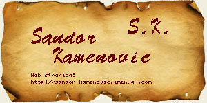 Šandor Kamenović vizit kartica
